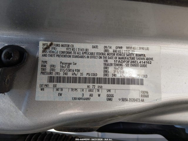 1FADP3F28EL414162 Ford FOCUS SE