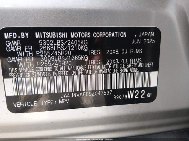 2025 MITSUBISHI OUTLANDER JA4J4VA88SZ047537 Photo 8