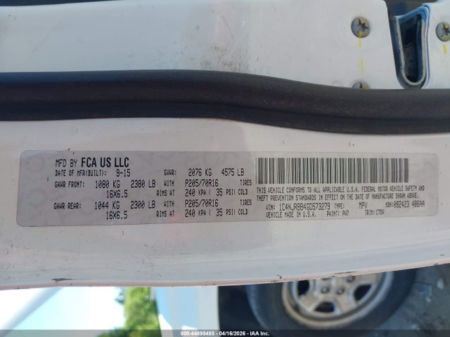 44895485 :رقم المزاد ، 1C4NJRBB4GD573279 vin ، 2016 Jeep Patriot Sport مزاد بيع
