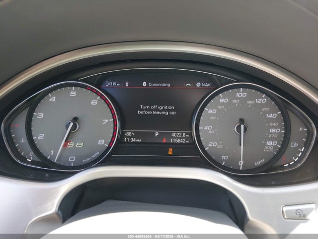 44895495 :رقم المزاد ، WAUD2AFD0DN011341 vin ، 2013 Audi S8 4.0t مزاد بيع