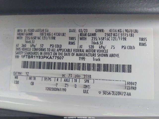 Ford Transit-250 2023 1FTBR1Y83PKA77507 Image 9