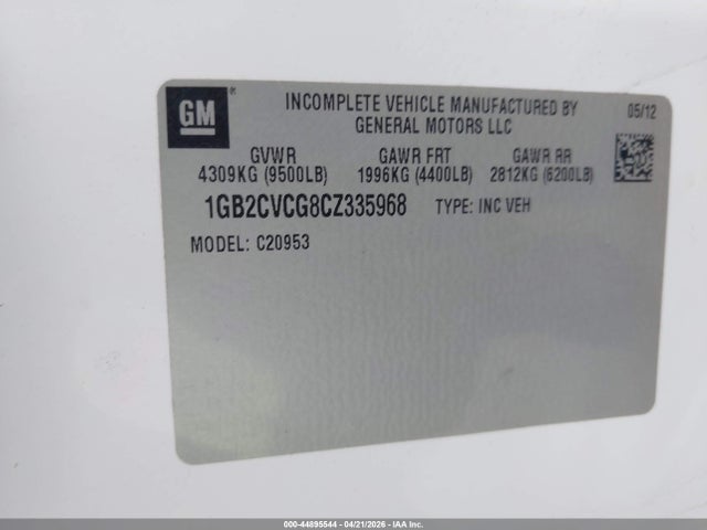 Aukcja sprzedaży 2012 Chevrolet Silverado 2500hd Work Truck, vin: 1GB2CVCG8CZ335968, numer aukcji: 44895544