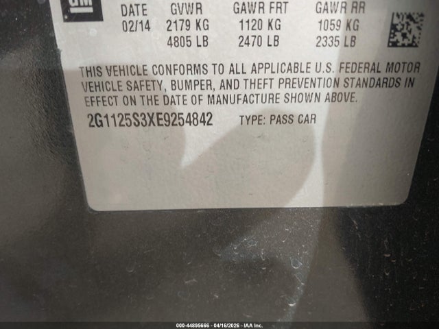2G1125S3XE9254842 Chevrolet Impala 2lt
