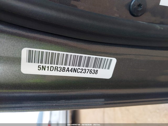 2022 Nissan Pathfinder Sv 2wd მანქანა იყიდება აუქციონზე, vin: 5N1DR3BA4NC237638, აუქციონის ნომერი: 44895749