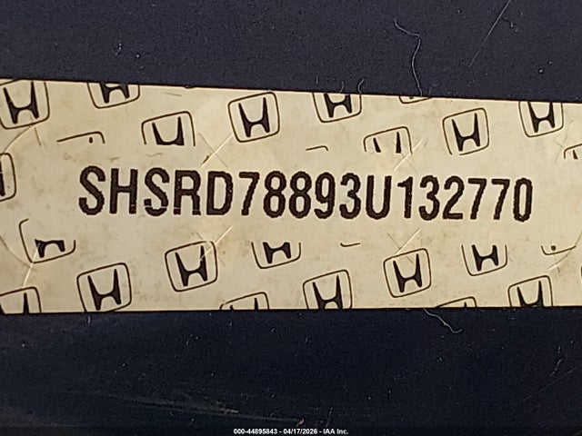 44895843 :رقم المزاد ، SHSRD78893U132770 vin ، 2003 Honda Cr-v Ex مزاد بيع