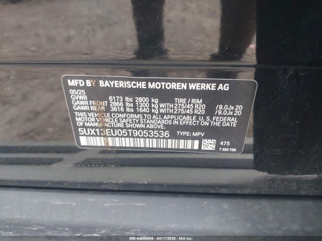 Aukcja sprzedaży 2026 Bmw X5 Sdrive40i, vin: 5UX13EU05T9053536, numer aukcji: 44895886