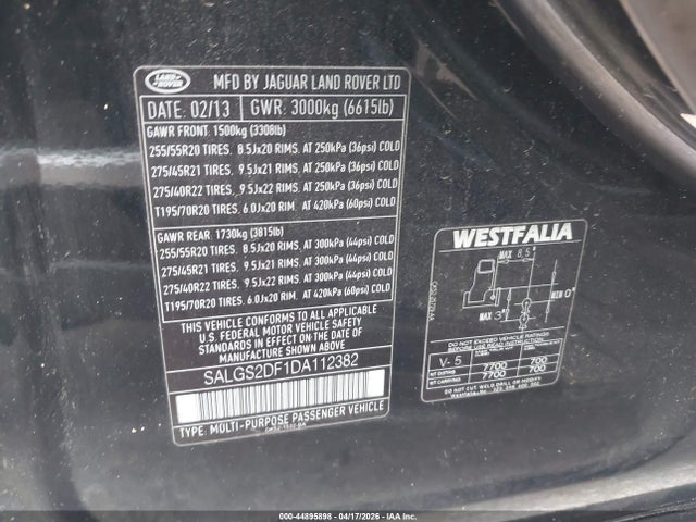 2013 LAND ROVER RANGE ROVER SALGS2DF1DA112382 Photo 8
