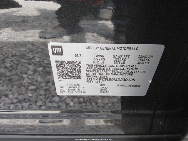 Aukcja sprzedaży 2021 Cadillac Xt6 Fwd Premium Luxury, vin: 1GYKPCRS9MZ230125, numer aukcji: 44895914