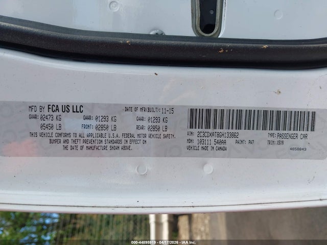 44895919 :رقم المزاد ، 2C3CDXAT8GH133862 vin ، 2016 Dodge Charger Police مزاد بيع