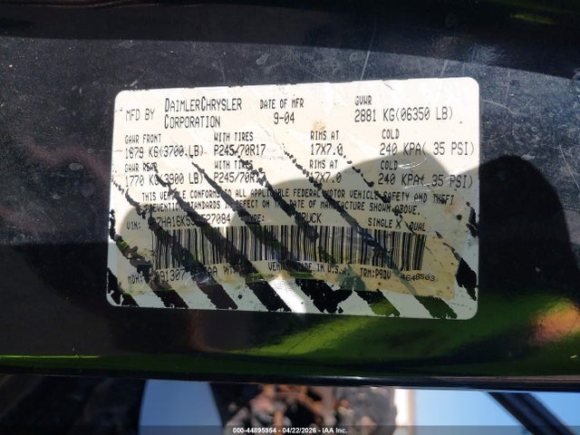 Aukcja sprzedaży 2005 Dodge Ram 1500 St, vin: 1D7HA16K55J527084, numer aukcji: 44895954