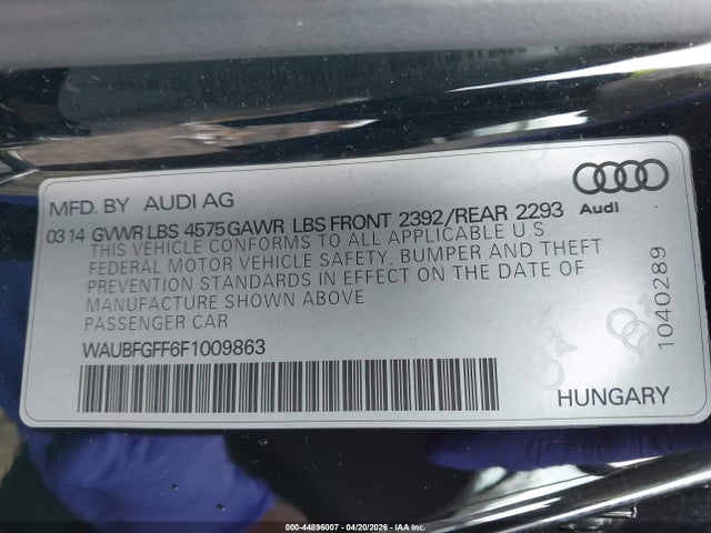Продажа на аукционе авто 2015 Audi A3 2.0t Premium, vin: WAUBFGFF6F1009863, номер лота: 44896007