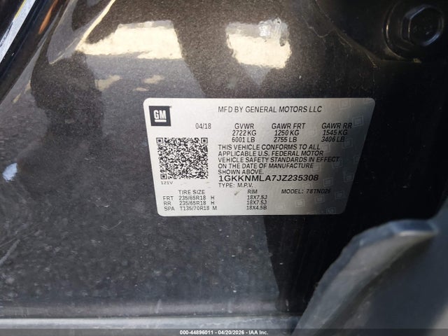 Продаж на аукціоні авто 2018 Gmc Acadia Slt-1, vin: 1GKKNMLA7JZ235308, номер лоту: 44896011