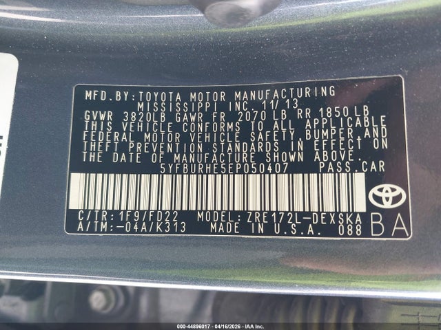 Toyota Corolla S Plus 2014 5YFBURHE5EP050407 Image 9