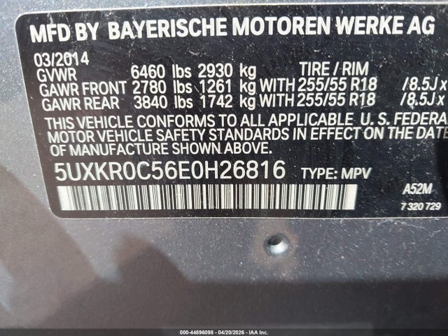 5UXKR0C56E0H26816 BMW X5 Xdrive35i