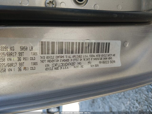 Auction sale of the 2019 Jeep Cherokee Latitude Fwd, vin: 1C4PJLCB1KD474397, lot number: 44896149