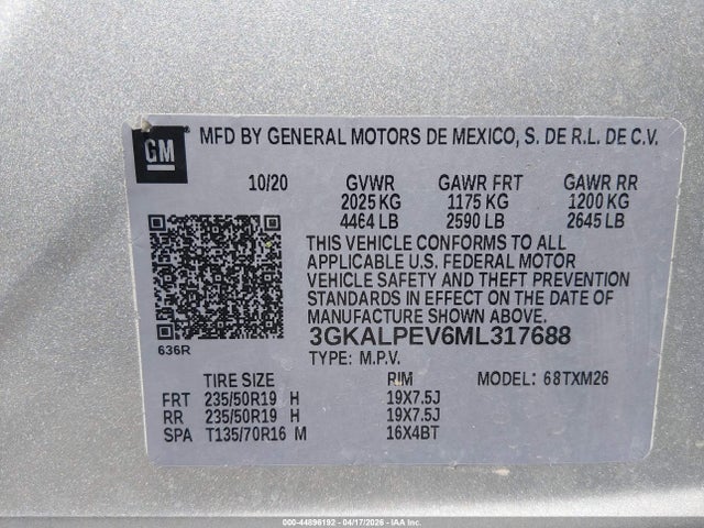 Продаж на аукціоні авто 2021 Gmc Terrain Fwd Slt, vin: 3GKALPEV6ML317688, номер лоту: 44896192