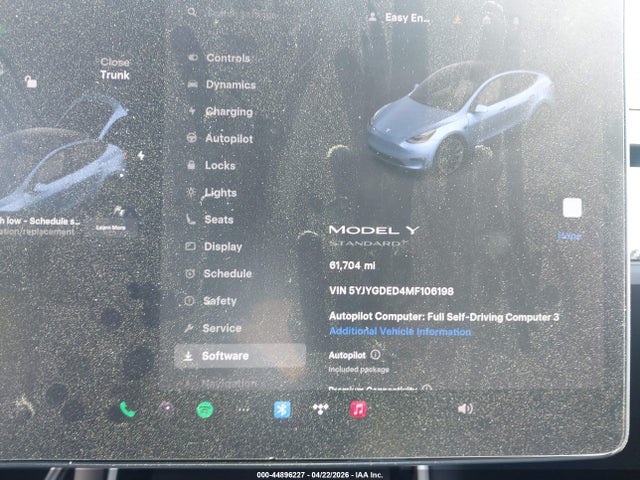 Продаж на аукціоні авто 2021 Tesla Model Y Standard Range Rear-wheel Drive, vin: 5YJYGDED4MF106198, номер лоту: 44896227