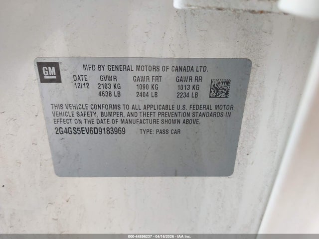 Продажа на аукционе авто 2013 Buick Regal Turbo - Premium 1, vin: 2G4GS5EV6D9183969, номер лота: 44896237