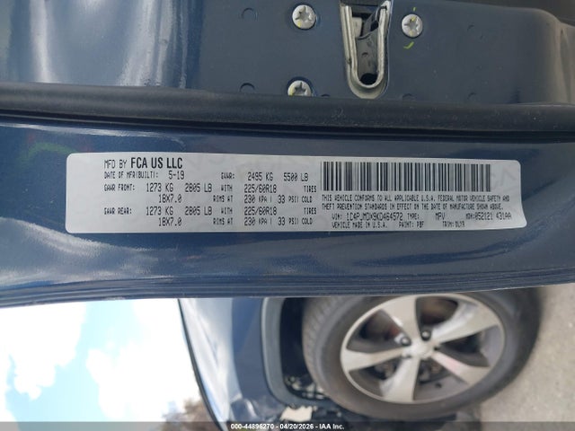 44896270 :رقم المزاد ، 1C4PJMDX9KD464572 vin ، 2019 Jeep Cherokee Limited 4x4 مزاد بيع