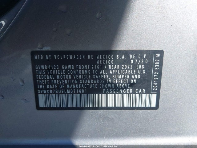 3VWCB7BU9LM071681 Volkswagen Jetta 1.4t R-line/1.4t S/1.4t Se