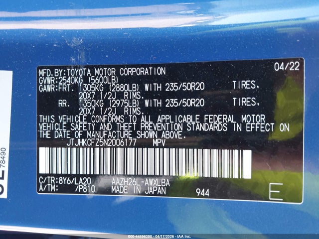 Продаж на аукціоні авто 2022 Lexus Nx 450h+ Luxury, vin: JTJHKCFZ5N2006177, номер лоту: 44896390