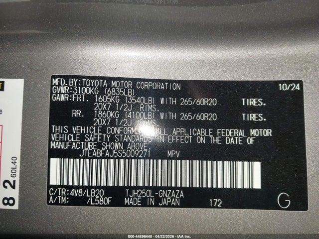 Toyota Land Cruiser 2025 JTEABFAJ5S5009271 Image 9