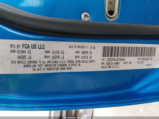 Dodge DART SE 2016 1C3CDFAA1GD728445 Image 9