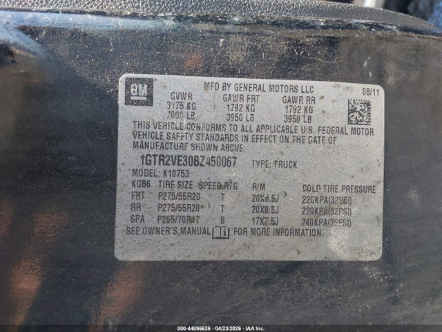 Продаж на аукціоні авто 2011 Gmc Sierra 1500 Sle, vin: 1GTR2VE30BZ450067, номер лоту: 44896636