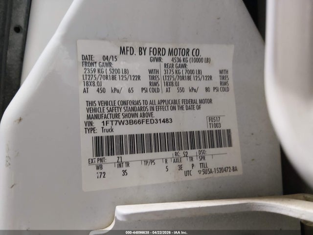Ford F-350 Xlt 2015 1FT7W3B66FED31483 Image 9