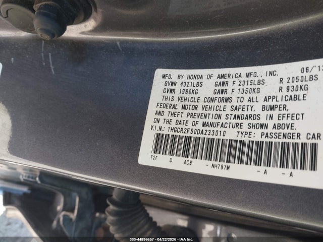44896657 :رقم المزاد ، 1HGCR2F50DA233010 vin ، 2013 Honda Accord Sport مزاد بيع