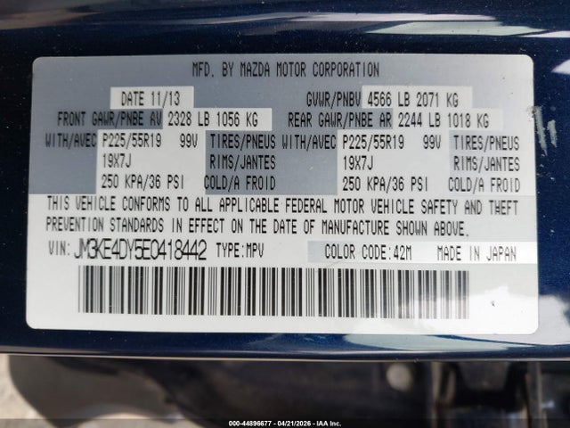 JM3KE4DY5E0418442 Mazda Cx-5 Grand Touring