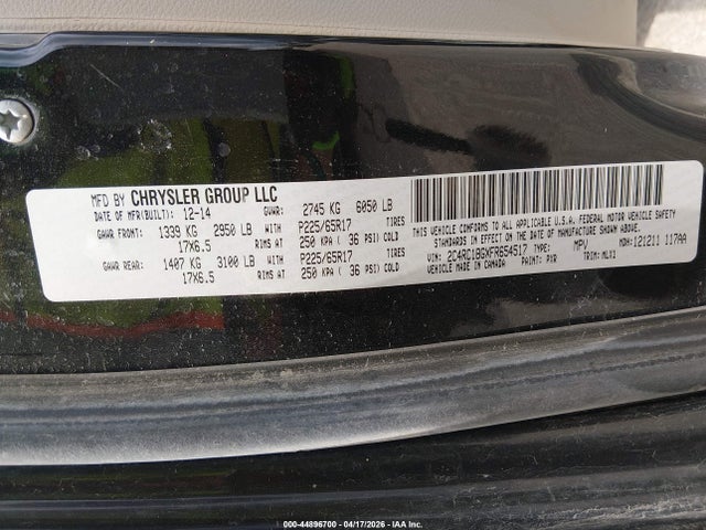 Aukcja sprzedaży 2015 Chrysler Town & Country Touring, vin: 2C4RC1BGXFR654517, numer aukcji: 44896700