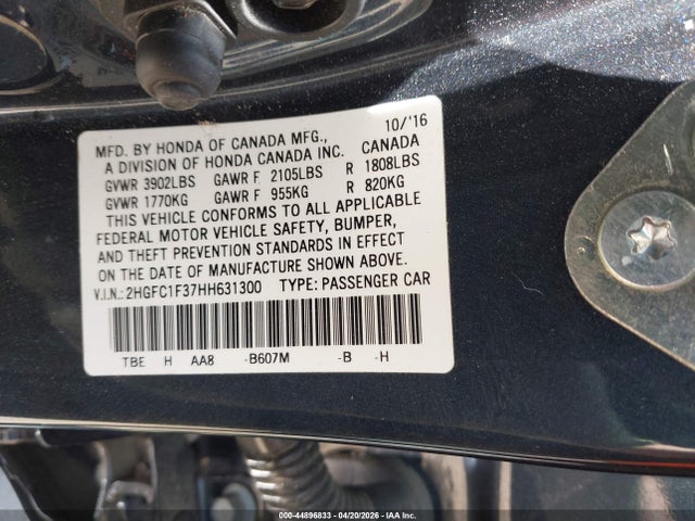 Honda Civic Ex-t 2017 2HGFC1F37HH631300 Image 9