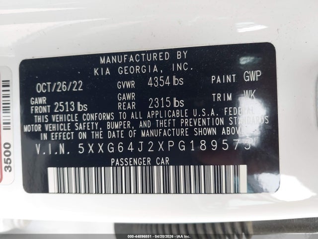 KIA K5 Gt-line 2023 5XXG64J2XPG189575 Image 9