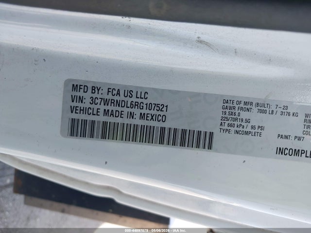 Продаж на аукціоні авто 2024 Ram 5500 Chassis Tradesman/slt, vin: 3C7WRNDL6RG107521, номер лоту: 44897079