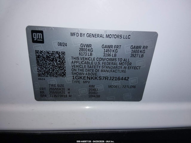 Продажа на аукционе авто 2024 Gmc Acadia Fwd Elevation, vin: 1GKENKKS7RJ216442, номер лота: 44897138