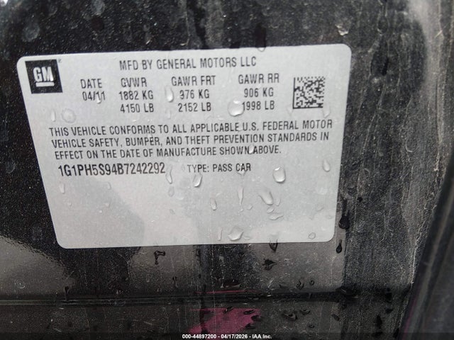Продаж на аукціоні авто 2011 Chevrolet Cruze Ltz, vin: 1G1PH5S94B7242292, номер лоту: 44897200