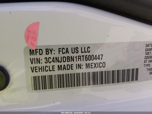 Aukcja sprzedaży 2024 Jeep Compass Latitude 4x4, vin: 3C4NJDBN1RT600447, numer aukcji: 44897235