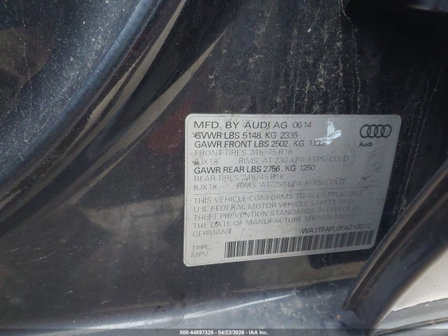 Продажа на аукционе авто 2015 Audi Allroad 2.0t Premium, vin: WA1TFAFL0FA010012, номер лота: 44897328