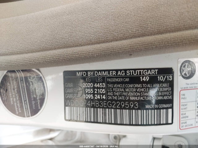 Aukcja sprzedaży 2014 Mercedes-benz C 250 Sport, vin: WDDGF4HB3EG229593, numer aukcji: 44897367