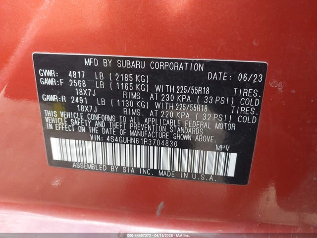 2024 Subaru Crosstrek Limited მანქანა იყიდება აუქციონზე, vin: 4S4GUHN61R3704830, აუქციონის ნომერი: 44897372