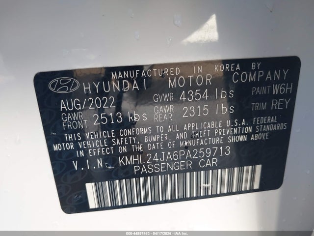 KMHL24JA6PA259713 Hyundai SONATA SE