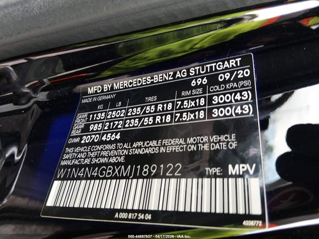W1N4N4GBXMJ189122 Mercedes-Benz GLA 250