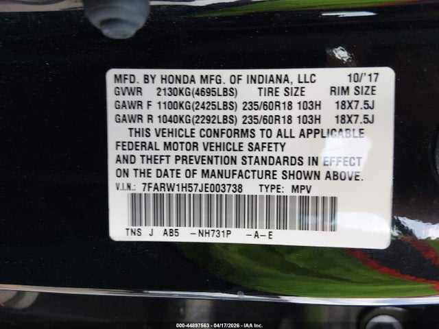 7FARW1H57JE003738 Honda CR-V EX