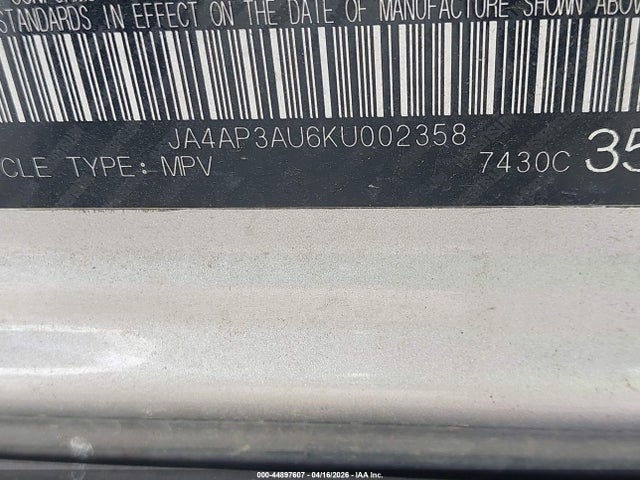 Aukcja sprzedaży 2019 Mitsubishi Outlander Sport 2.0 Es, vin: JA4AP3AU6KU002358, numer aukcji: 44897607