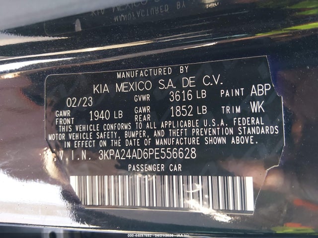 Продаж на аукціоні авто 2023 Kia Rio Lx, vin: 3KPA24AD6PE556628, номер лоту: 44897692