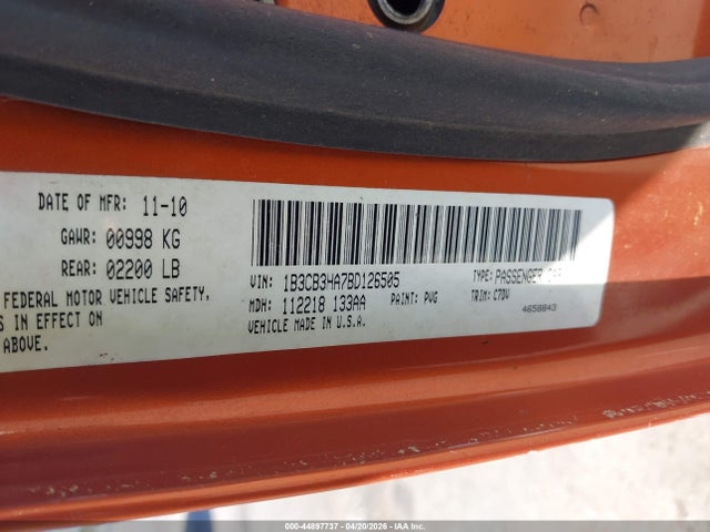 Продажа на аукционе авто 2011 Dodge Caliber Mainstreet, vin: 1B3CB3HA7BD126505, номер лота: 44897737