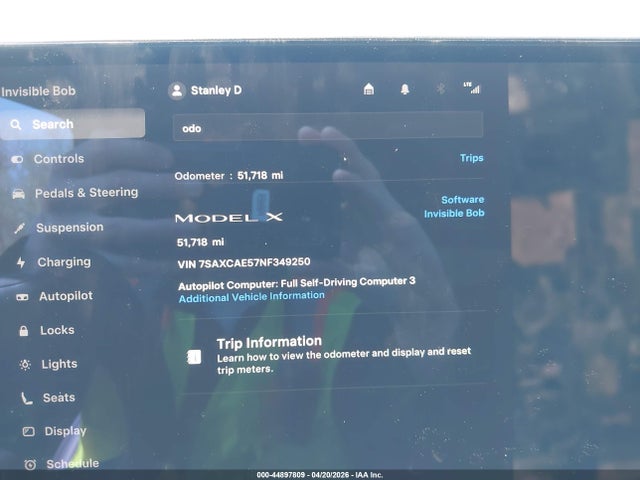 2022 Tesla Model X Dual Motor All-wheel Drive მანქანა იყიდება აუქციონზე, vin: 7SAXCAE57NF349250, აუქციონის ნომერი: 44897809