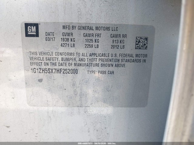 Aukcja sprzedaży 2017 Chevrolet Malibu Premier, vin: 1G1ZH5SX7HF252000, numer aukcji: 44897833