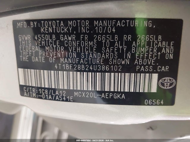 Продажа на аукционе авто 2004 Toyota Avalon Xls, vin: 4T1BF28B24U386102, номер лота: 44897884